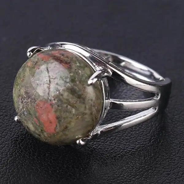 Bague Bouddha Cabochon en Acier - ZenAura