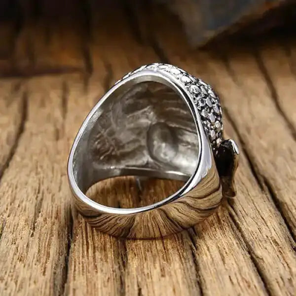 Bague Bouddha Tibétain en Acier – Collection Signature