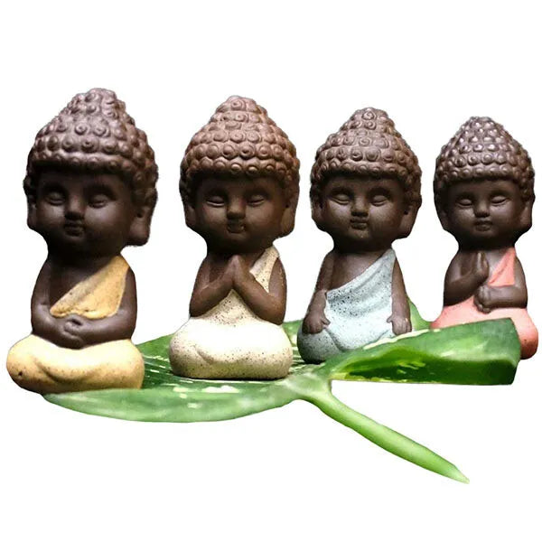 Statuette Bouddha: Le Message des Quatre Indiennes