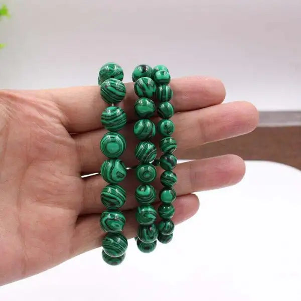 Bracelet Bouddhiste Vert Malachite — Édition Signature