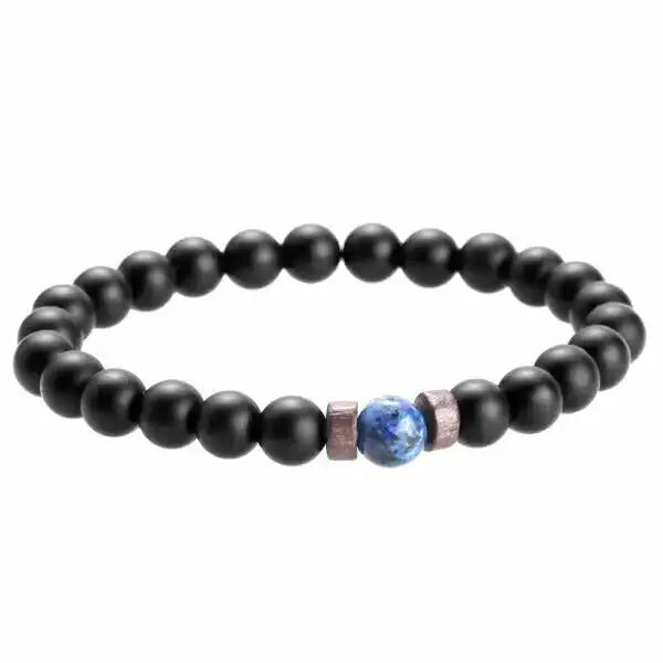 Bracelet Bouddhiste en Onyx Noir – Édition Signature