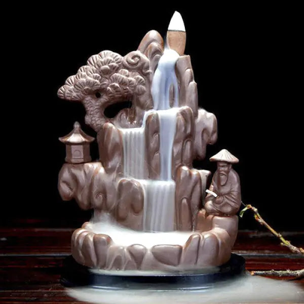 Brûleur d'Encens Cascade & Bouddha — Édition Luxe