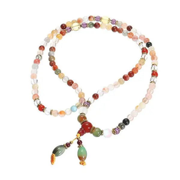 QuartzZen Chapelet Bouddhiste – Pierres de Quartz Naturelles