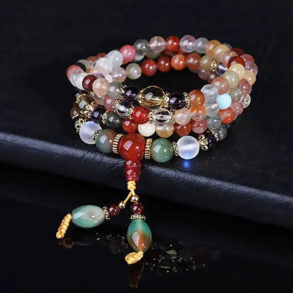QuartzZen Chapelet Bouddhiste – Pierres de Quartz Naturelles