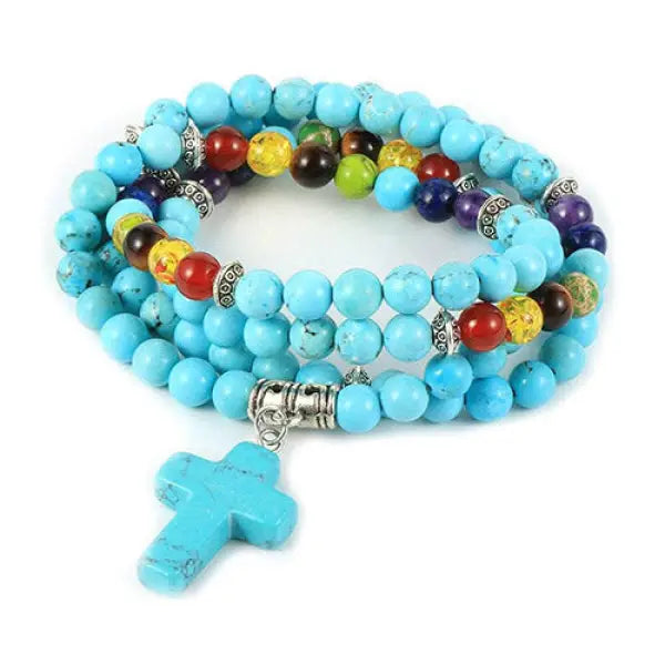 Collier Chapelet en Perles avec Croix — Collection Luxe