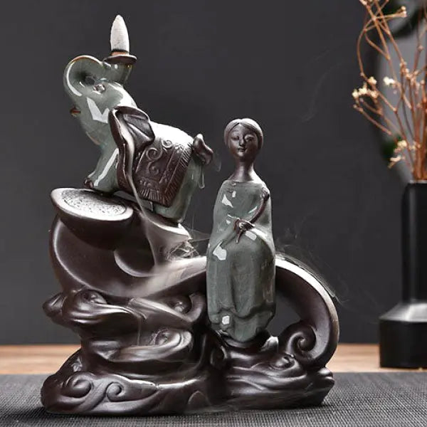 Porte-Encens Bouddha et Éléphant — Édition Signature