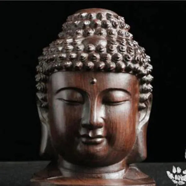 ZenWood Tête de Bouddha en Bois – Petite Taille