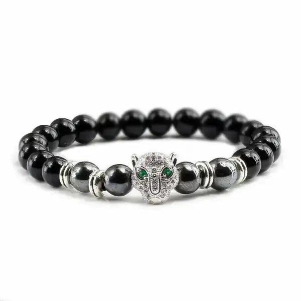 Bracelet Bouddhiste Tête de Léopard — Édition Prestige