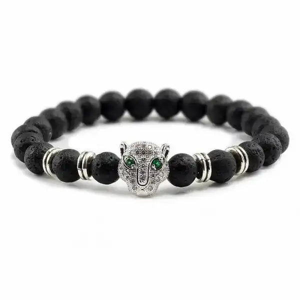Bracelet Bouddhiste Tête de Léopard — Édition Prestige