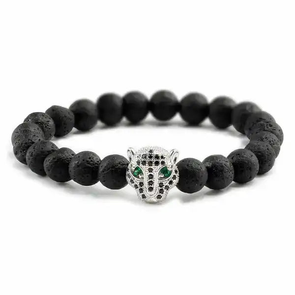 Bracelet Bouddhiste Tête de Léopard — Édition Prestige