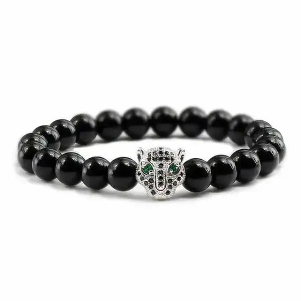 Bracelet Bouddhiste Tête de Léopard — Édition Prestige