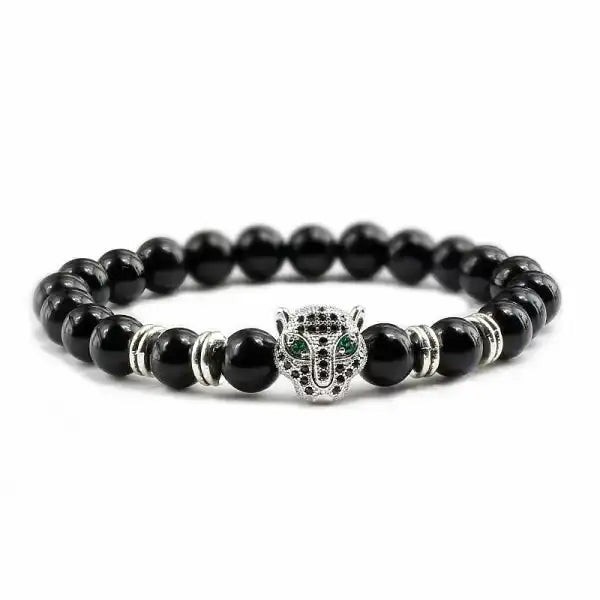 Bracelet Bouddhiste Tête de Léopard — Édition Prestige