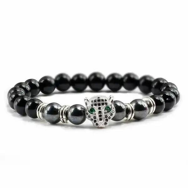 Bracelet Bouddhiste Tête de Léopard — Édition Prestige