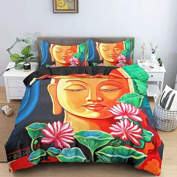 Housse de Couette Dessin Bouddha – Édition Zen