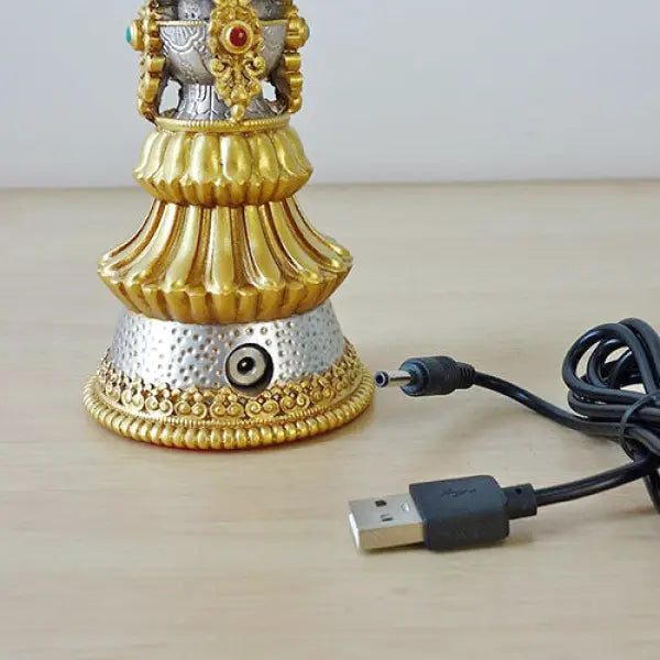 Lampe Bouddha Tibétain avec Bougeoir — Édition Premium