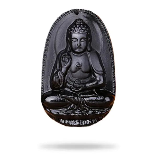 Pendentif Bouddha en Obsidienne – Collection Signature