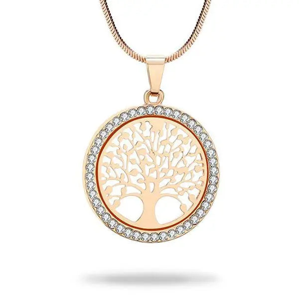 Pendentif Bouddha avec l'Arbre de Vie en Acier - Édition Signature