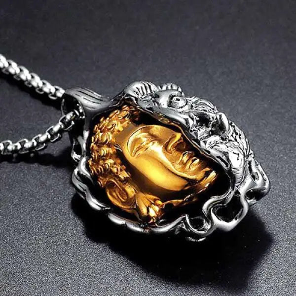 Pendentif Bouddha Fusion – Collier Mi Bouddha / Mi Démon | Collection Signature