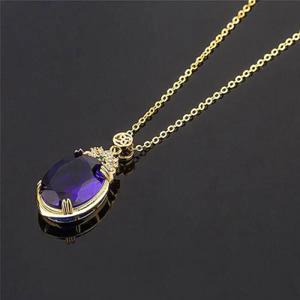 Pendentif Bouddha en Goutte d'Eau – Saphir Bleu