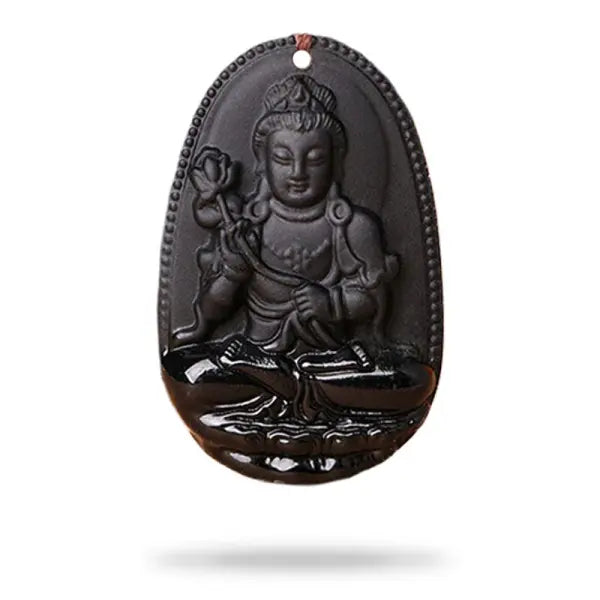 Pendentif Bouddha en Obsidienne – Collection Signature