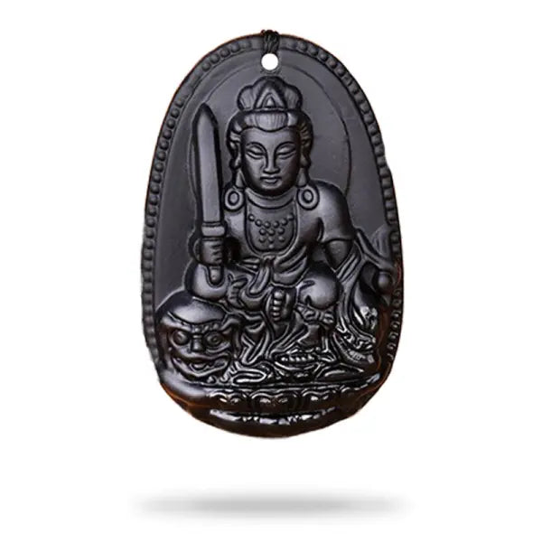 Pendentif Bouddha en Obsidienne – Collection Signature