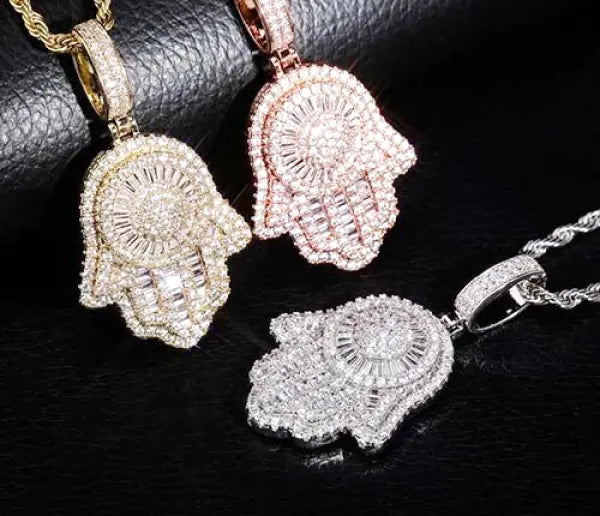 Pendentif Bouddha Signature – Main de Fatma (Petit Modèle)