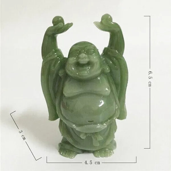 Statuette Bouddha Rieur en Jade Vert — Édition Prestige