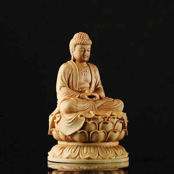 Statue Bouddha en Bois Ancien — Sculpture Signature