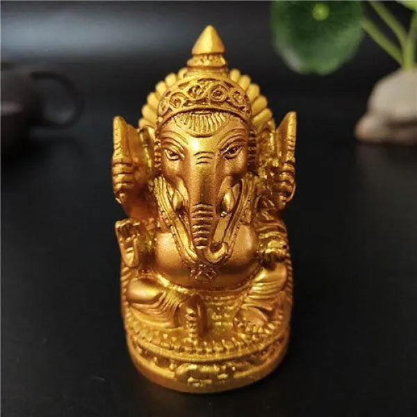 Statue Ganesh en Résine Dorée