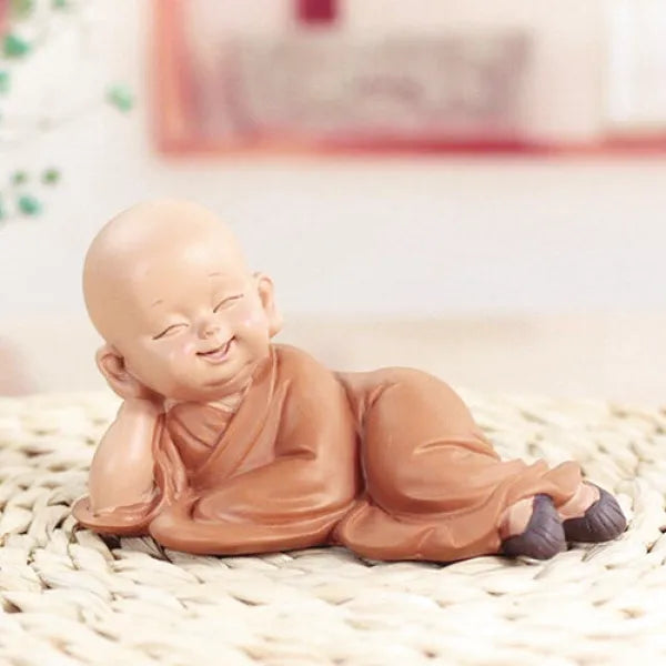 Statuette Bouddha et Moines Couchés – Édition Prestige