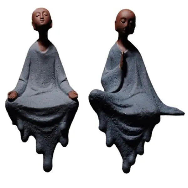 Statue Bouddha et le Moine Zen — Édition Signature