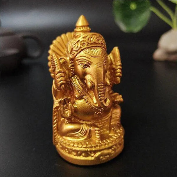 Statue Ganesh en Résine Dorée