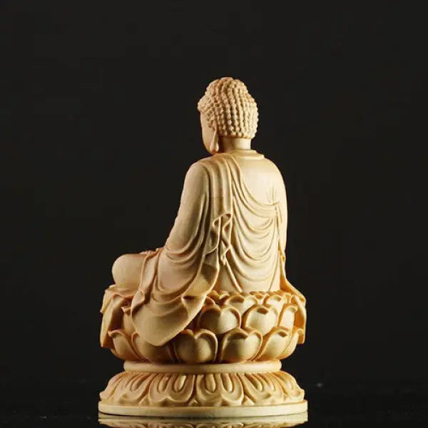 Statue Bouddha en Bois Ancien — Sculpture Signature
