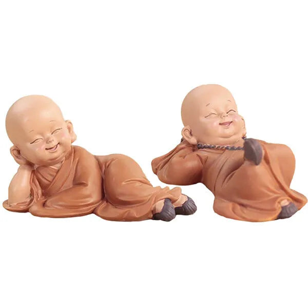 Statuette Bouddha et Moines Couchés – Édition Prestige