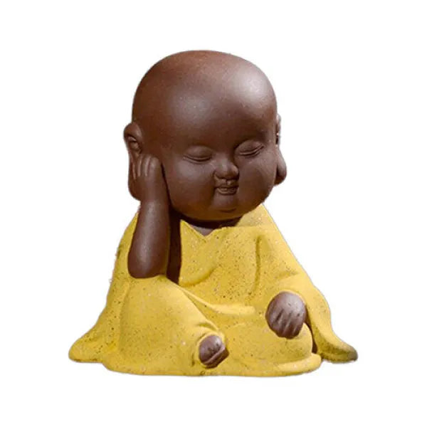 Statuette Bouddha – Moines Penseurs en Noir