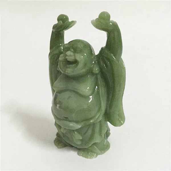 Statuette Bouddha Rieur en Jade Vert — Édition Prestige