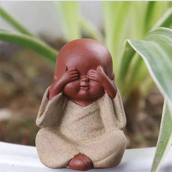 Statuette Bouddha: Sagesse des Trois Moines