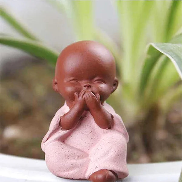 Statuette Bouddha: Sagesse des Trois Moines