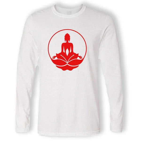 Bouddha & Lotus – T-Shirt à Manches Longues