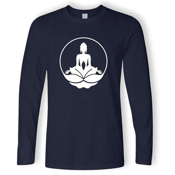 Bouddha & Lotus – T-Shirt à Manches Longues