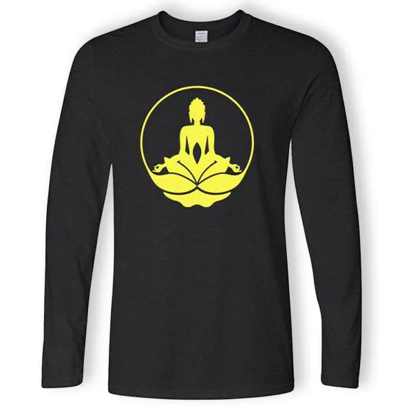 Bouddha & Lotus – T-Shirt à Manches Longues
