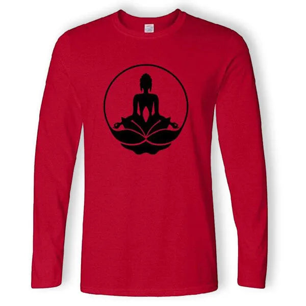 Bouddha & Lotus – T-Shirt à Manches Longues