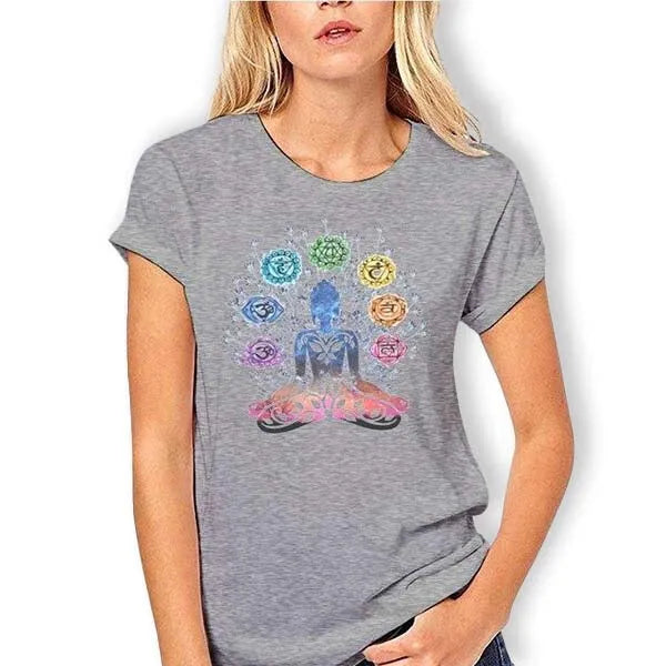 T-Shirt Bouddha Yoga Chakra - Édition Zen