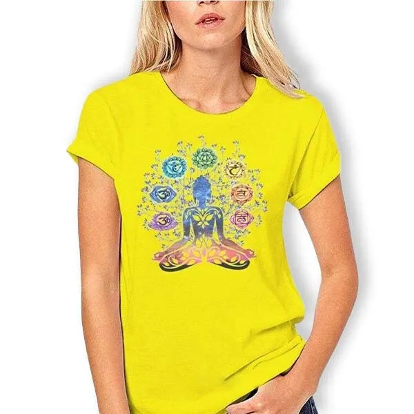 T-Shirt Bouddha Yoga Chakra - Édition Zen