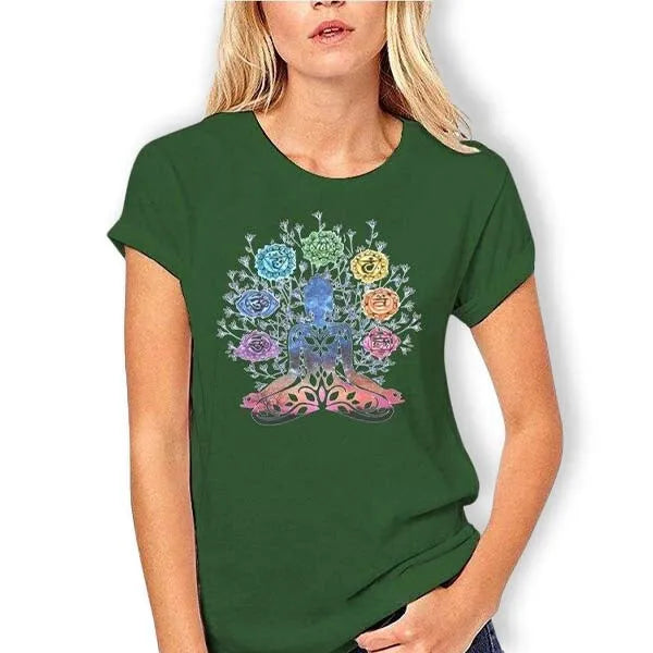 T-Shirt Bouddha Yoga Chakra - Édition Zen