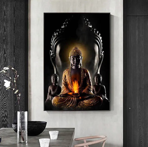 Bouddha sur Toile: La Flamme Intérieure