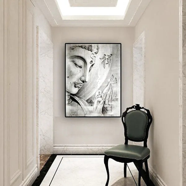 Tableau Bouddha Noir et Blanc — Édition Signature