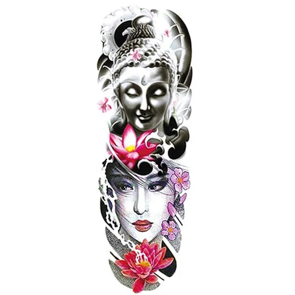 Bouddha Rose — Tatouage Dessin Premium