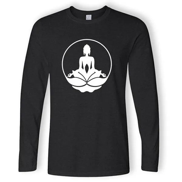 Bouddha & Lotus – T-Shirt à Manches Longues