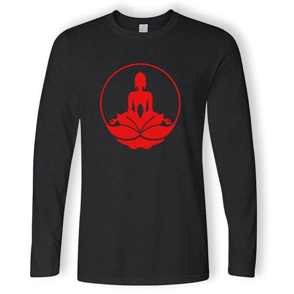 Bouddha & Lotus – T-Shirt à Manches Longues
